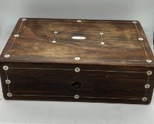 A writing box with pear inlay AF (H12cm W35cm D24cm)