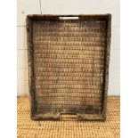 A rustic wicker two handled tray 40cm x 55cm