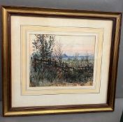 Watercolour "Evening Calm" by F W Nicholls (23 x 18cm)