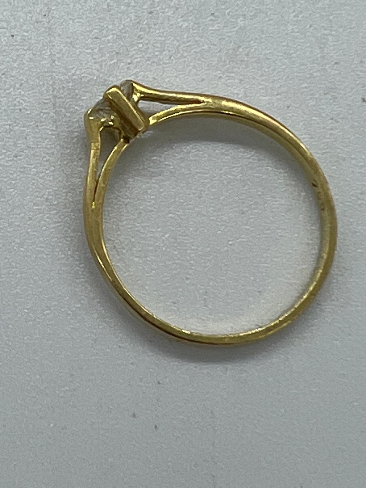 An 18ct diamond ring, yellow gold marked 750 (Approximate Total Weight 2g) Size N - Image 6 of 7