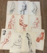 A selection of nude studies by Buckinghamshire artist Katherine Rose Edmead (1894 -1976)