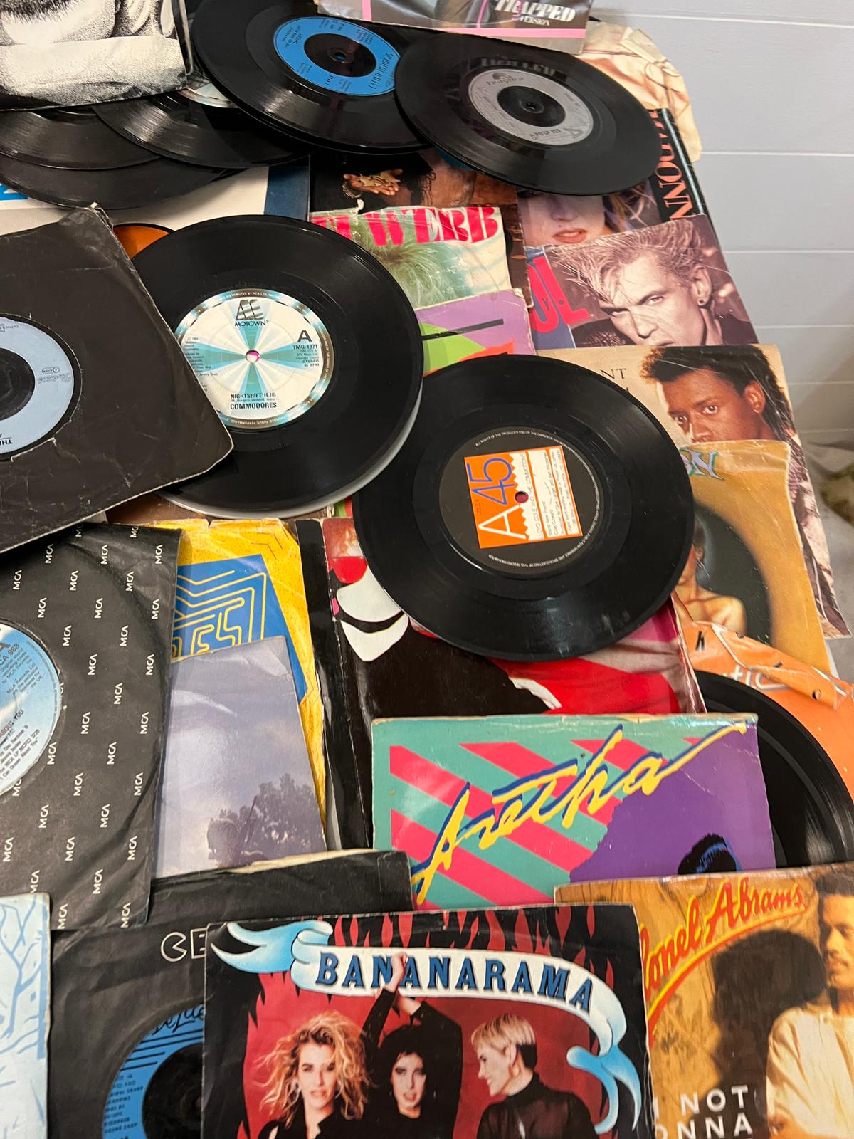 A large collection of records all 45's of 70's 80's, pop, rock and soul music approx 200 various - Image 3 of 8