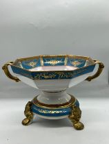 A Noritake octagonal porcelain stemmed bowl and stand (H19cm W30cm)