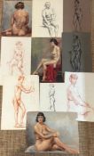 A selection of nude studies by Buckinghamshire artist Katherine Rose Edmead (1894 -1976)