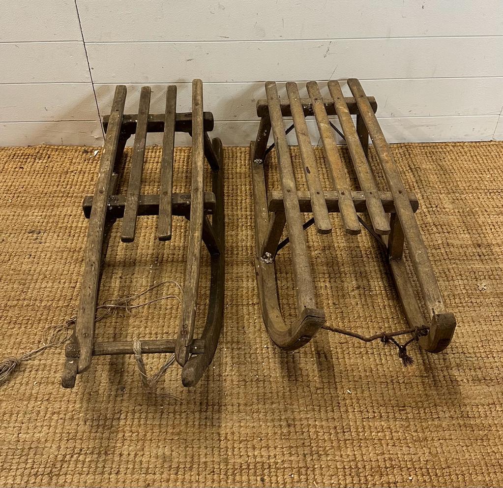 Two vintage Bentwood sledges