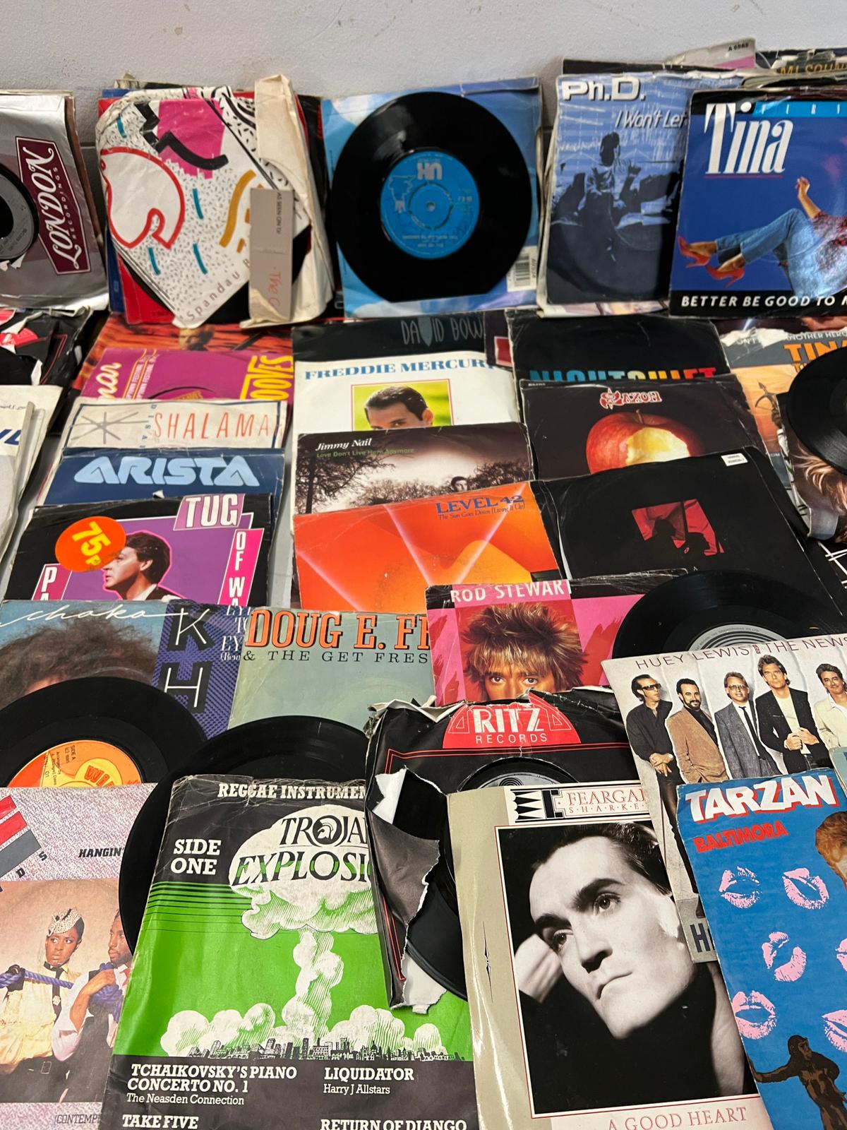 A large collection of records all 45's of 70's 80's, pop, rock and soul music approx 200 various - Image 2 of 8