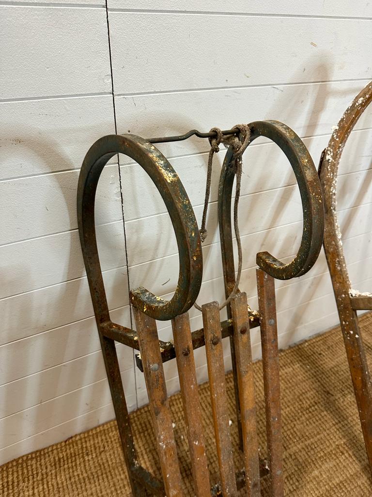 A metal framed vintage sled and a Bentwood vintage sled - Image 4 of 4