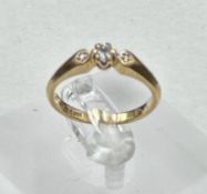 A 9ct gold and diamond ring approximate size M