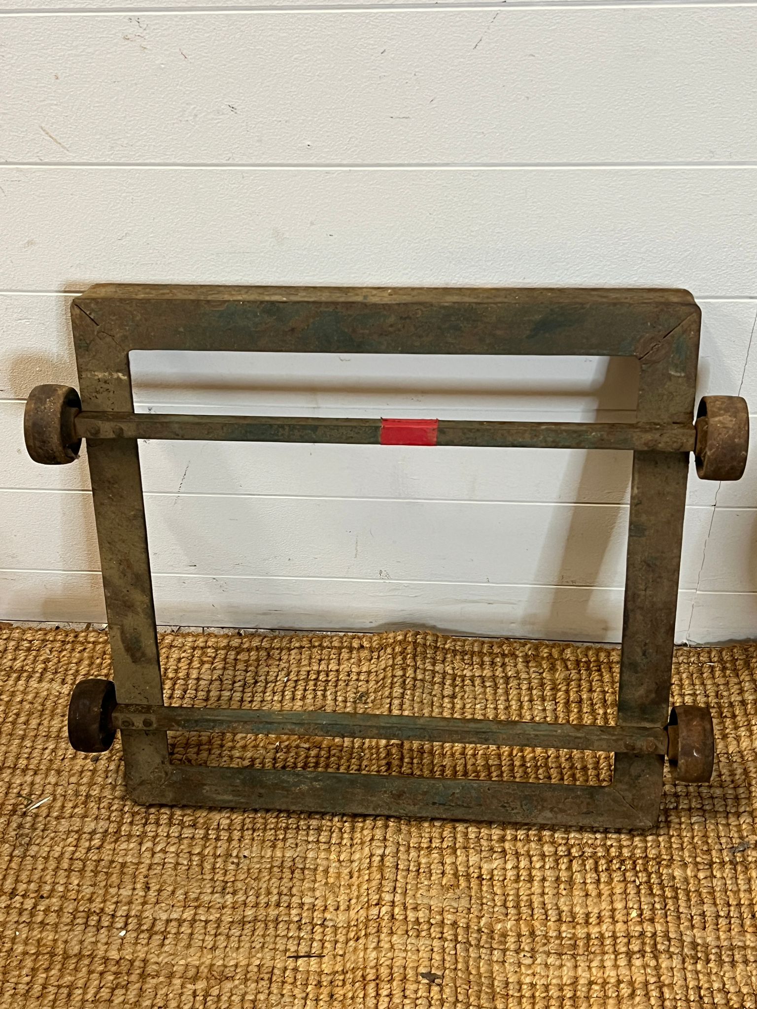 A reclaimed wrought iron trolly base 51cm x 57cm - Image 2 of 2