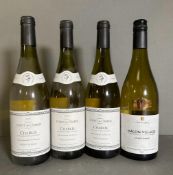 Four bottles of white wine to include: Three Esprit De Chablis 2018 and a Macon-Villages 2022