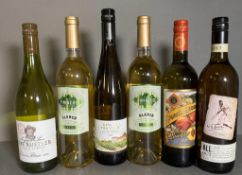 Six bottles of white wine to include: Two bottles of Pirineos Blanco, a bottle of The Rustler Chenin