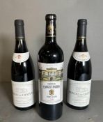 Two Bottles of 2016 Domaine Bouchard Pere & Fils Beaune Du Chateau Red Burgundys and a bottle of