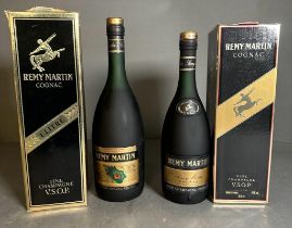 Two bottles of Remy Martin VSOP including a 1 Litre bottle