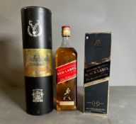 A selection of three bottles of whisky to include: Extra Special Johnnie Walker Black Label, Johnnie
