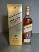 A bottle of Johnnie Walker Gold Label