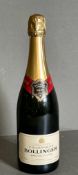 A bottle of Bollinger champagne.