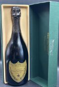 A Boxed bottle of 1990 Dom Perignon champagne