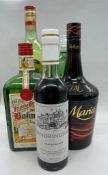 A selection of spirits to include: Gordons Gin, Tia Maria, Margarita Mix, Peach Liqueue, Bokma.