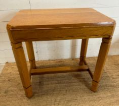 An oak arts and crafts centre table height 76 76x54