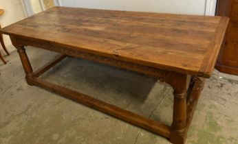 A rustic French style refectory table (H77cm W216cm D89cm)