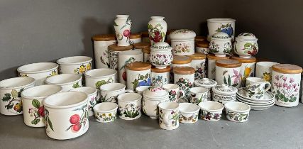 A large quantity of Portmeririon china to include lidded jars, vases and pots