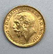A 1912 gold Sovereign coin