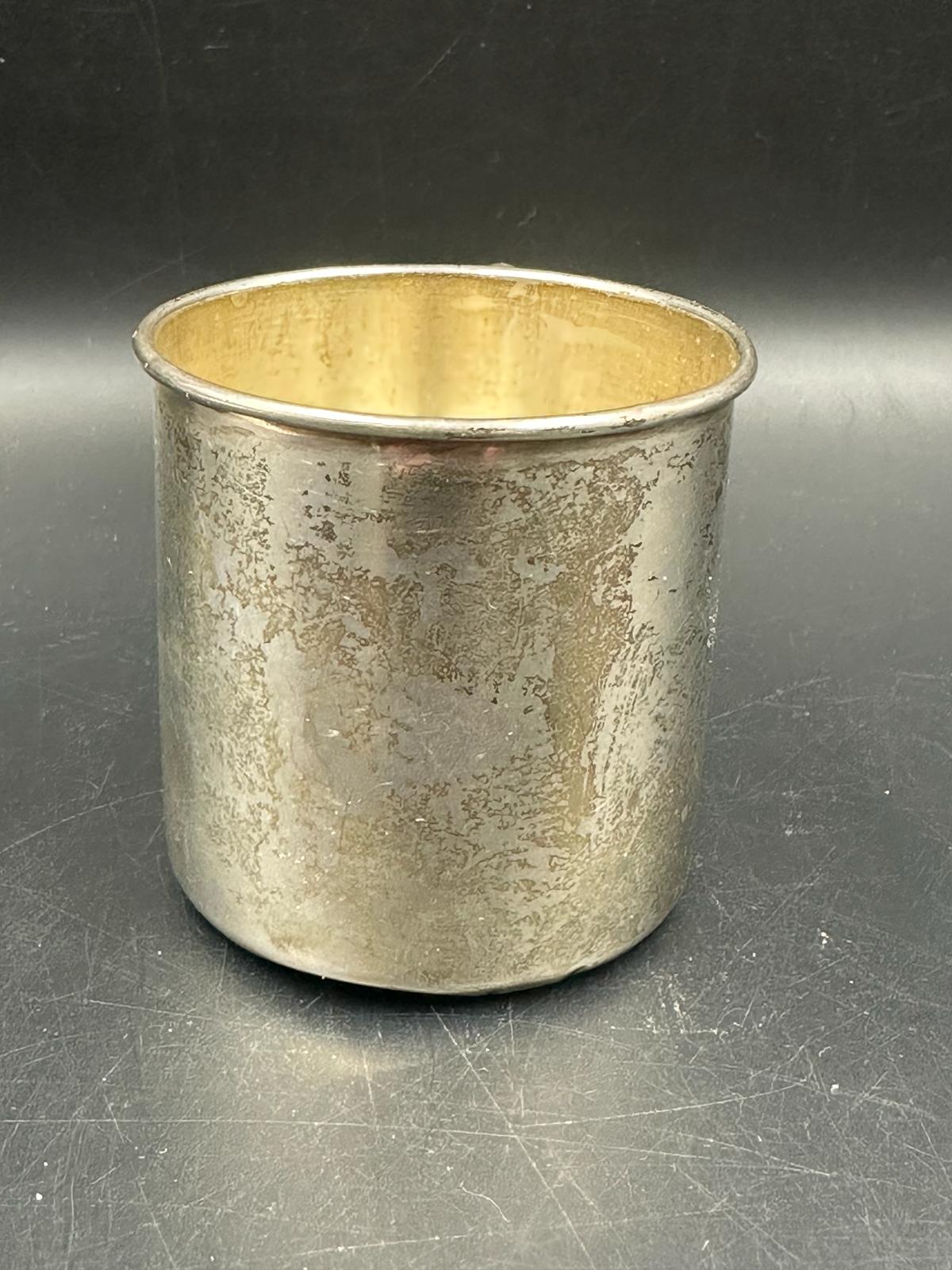 A W Bell & Co silver beaker, approximate total weight 59g, H 6cm - Image 4 of 4