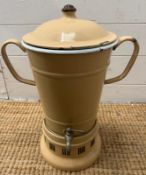 An enamel coffee urn on stand (H38cm)
