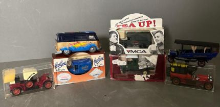 A selection of boxed and unboxed toy cars to include a VW camper, a Matchbox Yesteryear and a