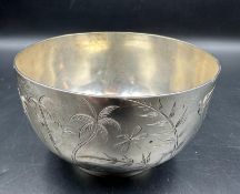 A white metal bowl by Arlington & Co Calcutta 11cm in diameter.