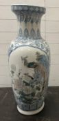 A floor standing blue and white vase (H78cm)