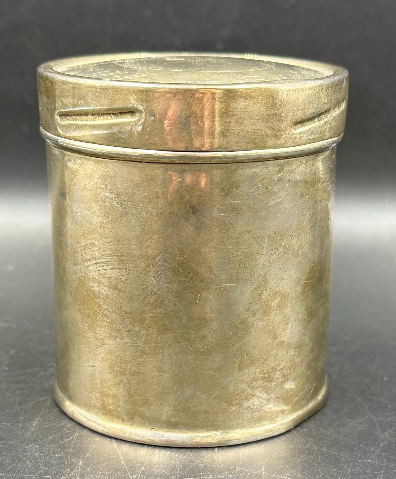 A W D & H O Wills Bristol and London tobacco silver canister, engraved to top and hallmarked for - Image 4 of 5