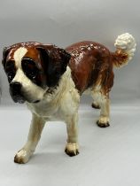 A large Goebel St Bernard dog figurine model (H29cm W47cm)