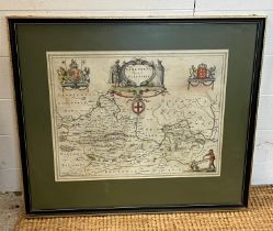 A framed map of Berkshire 70cm x 60cm