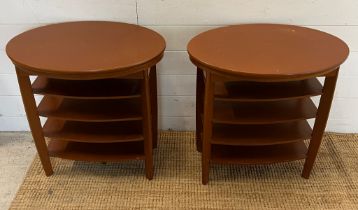 A pair of oval side tables (60cm x 40cm x 63cm)