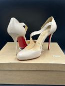 A Pair of Christian Louboutin Decalcoco 100 Nappa Shiny Size 38.5 with original box, bag and