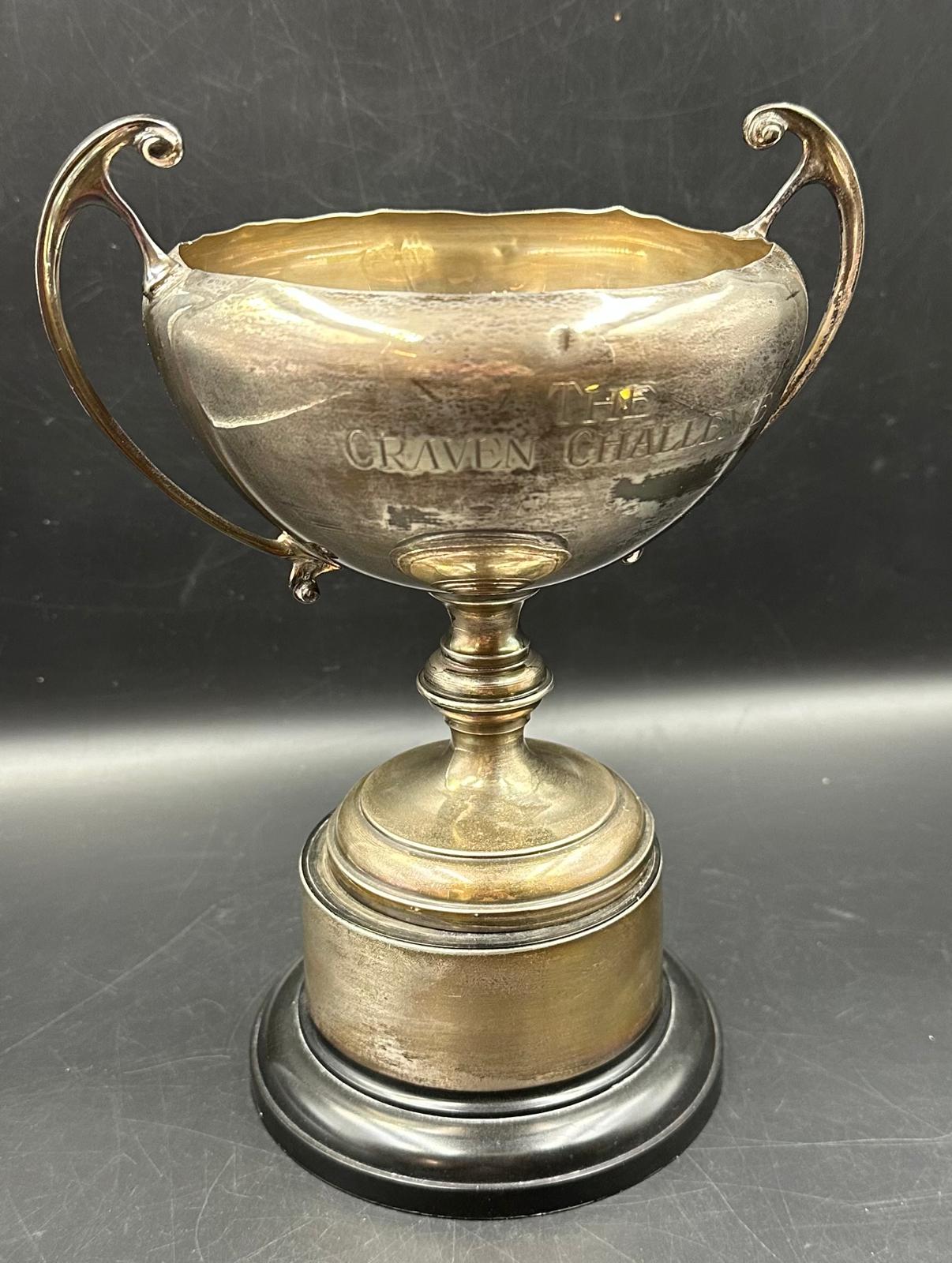 A silver trophy, engraved, hallmarked for Birmingham, approximate total weight excluding stand is - Image 3 of 6