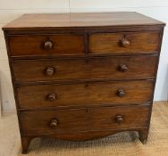 A mahogany chest of drawers two over three with bun handles AF