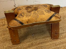 A camel seat stool (H28cm W46cm)