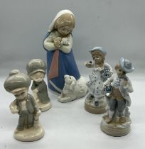 A selection of porcelain figures
