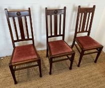 Three Arts and Craft style dining chairs