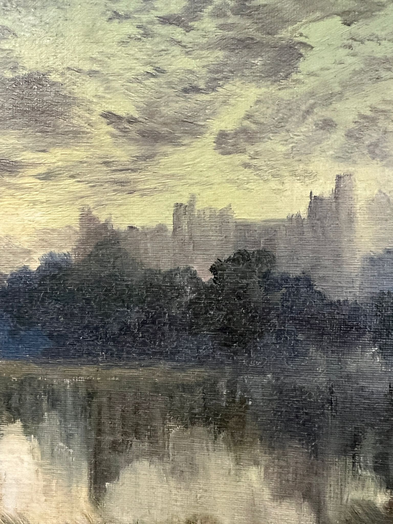 An oil on canvas of Windsor Castle (47cm x 24cm picture size) - Image 3 of 4