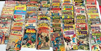 A large quantity of American comic books by DC and Marvel to include Batman, Thor and Fantastic Four