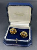 A pair of fabulous Tigers Eye 9ct gold cuff links, hallmarked in London and with an approximate