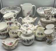 A selection of bone china to include Royal Crown Derby, Wedgwood and Dresden