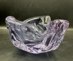 An Art glass purple cigar ash tray