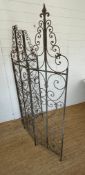 A three panel metal screen AF (186cm x 48cm each panel)