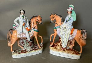 Two Staffordshire flatbacks of the Prince and Princess of Wales