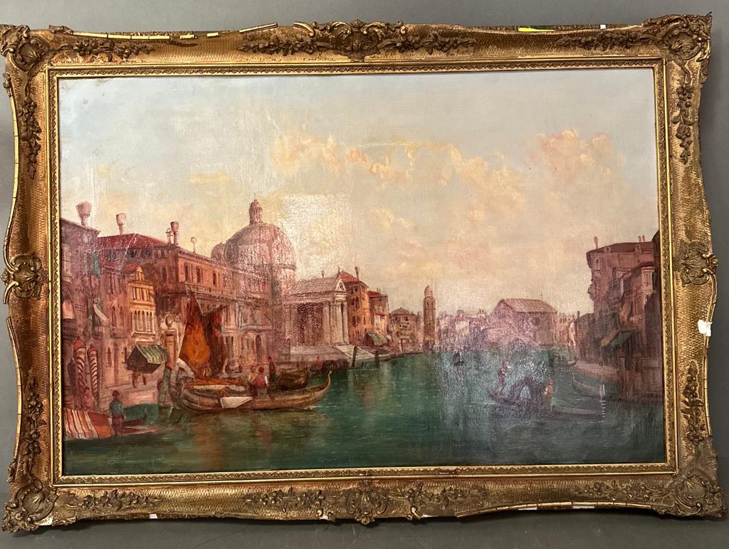 Alfred Pollentine (1836-1890) "The Grand Canal, Venice" Signed bottom right and inscribed verso, oil