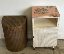 Lloyds Loom laundry basket and a side cabinet ( H74cm W38cm D30cm and H56cm W38cm D30cm)